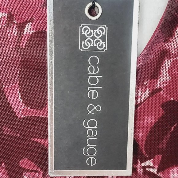 Cable & Gauge Women’s Sleeveless Mock Neck Side Ruched Printed Top/Blouse Large - Picture 8 of 9